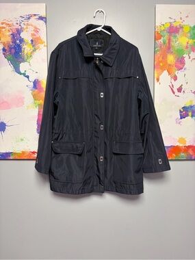 London Fog Navy Utility Jacket with Flap Pockets